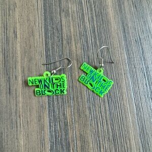1989 Button Up New Kids on the Block Neon Metallic dangle earrings